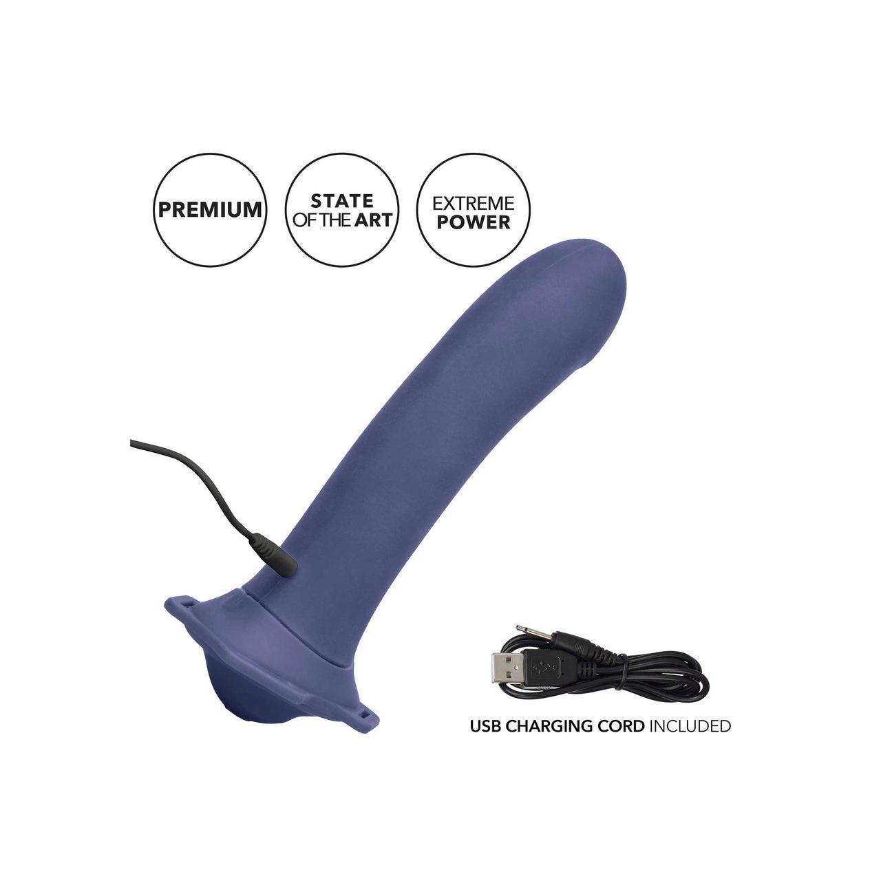 Dildo do harnessu z wibracjami i pulsacją thumper | Wodoodporne | Loris.pl