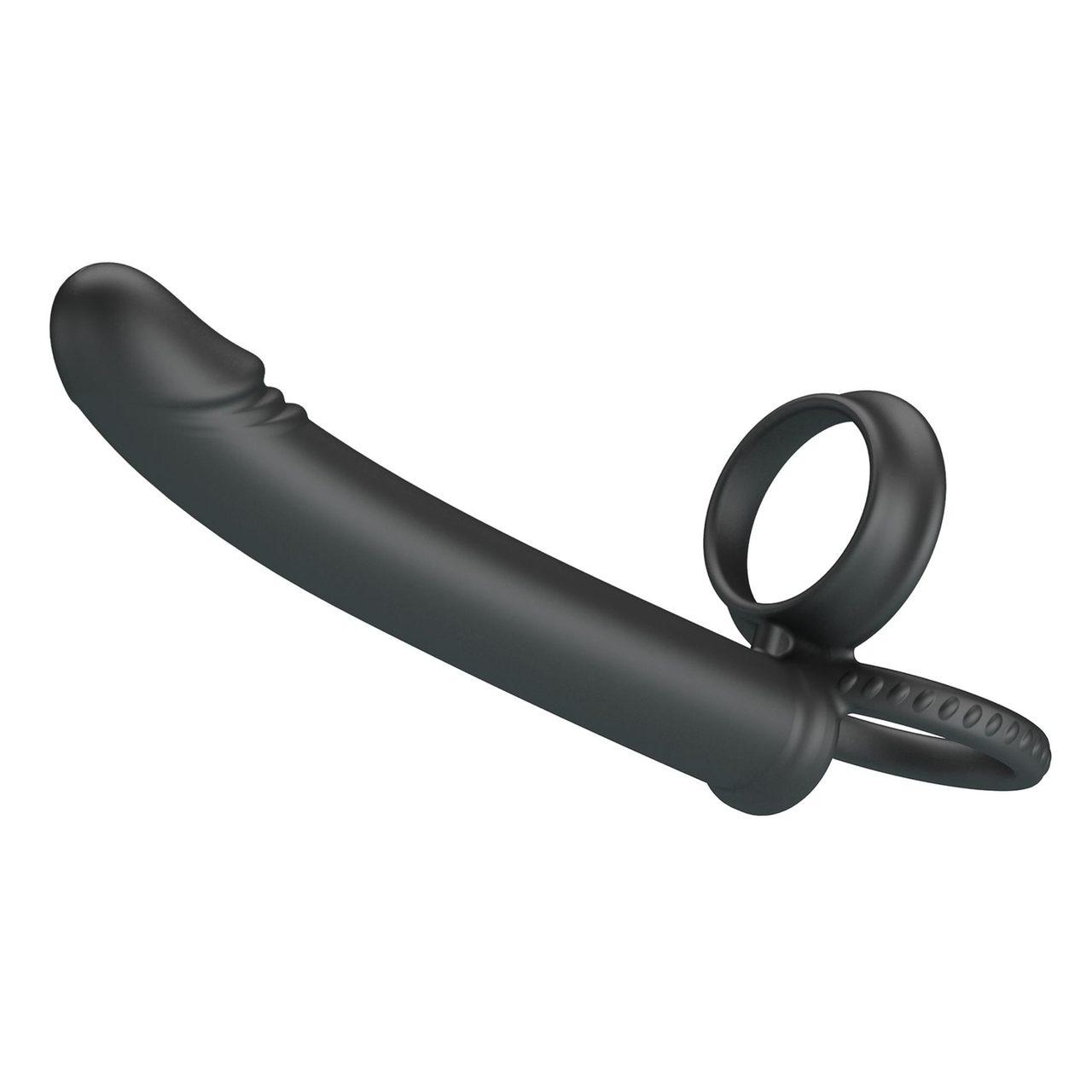 Silikonowy strap-on bez wibracji z cock & ball ring | Wodoodporny | Loris.pl