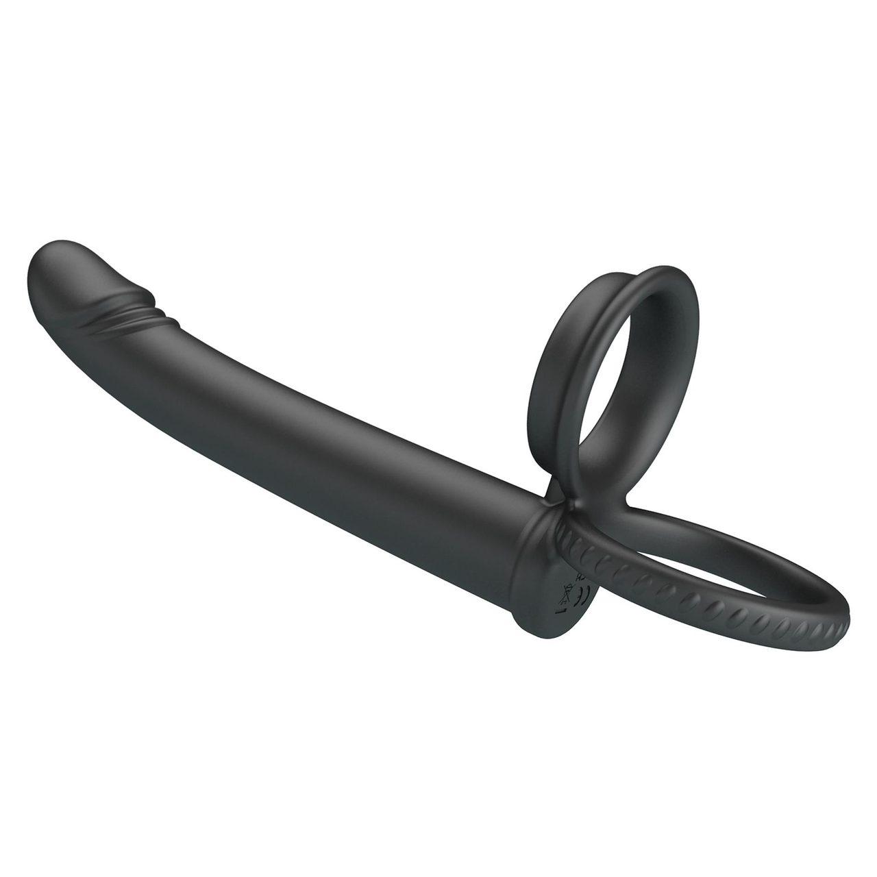 Silikonowy strap-on bez wibracji z cock & ball ring | Wodoodporny | Loris.pl