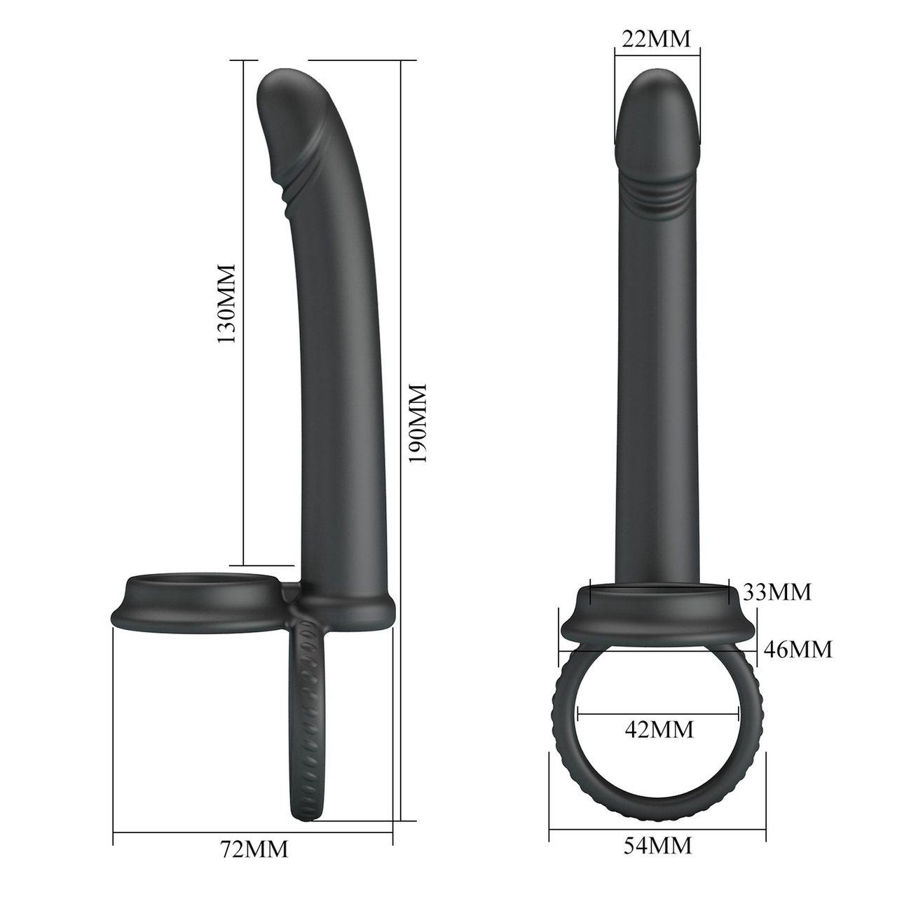 Silikonowy strap-on bez wibracji z cock & ball ring | Wodoodporny | Loris.pl