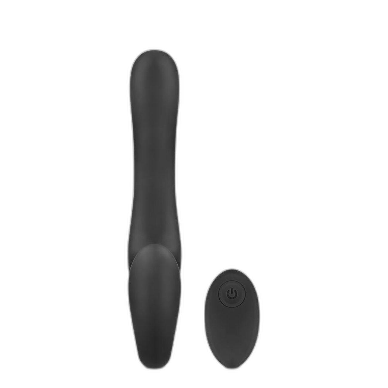 Samonośne dildo strap-on z wibracjami i pilotem 22 cm | Loris.pl
