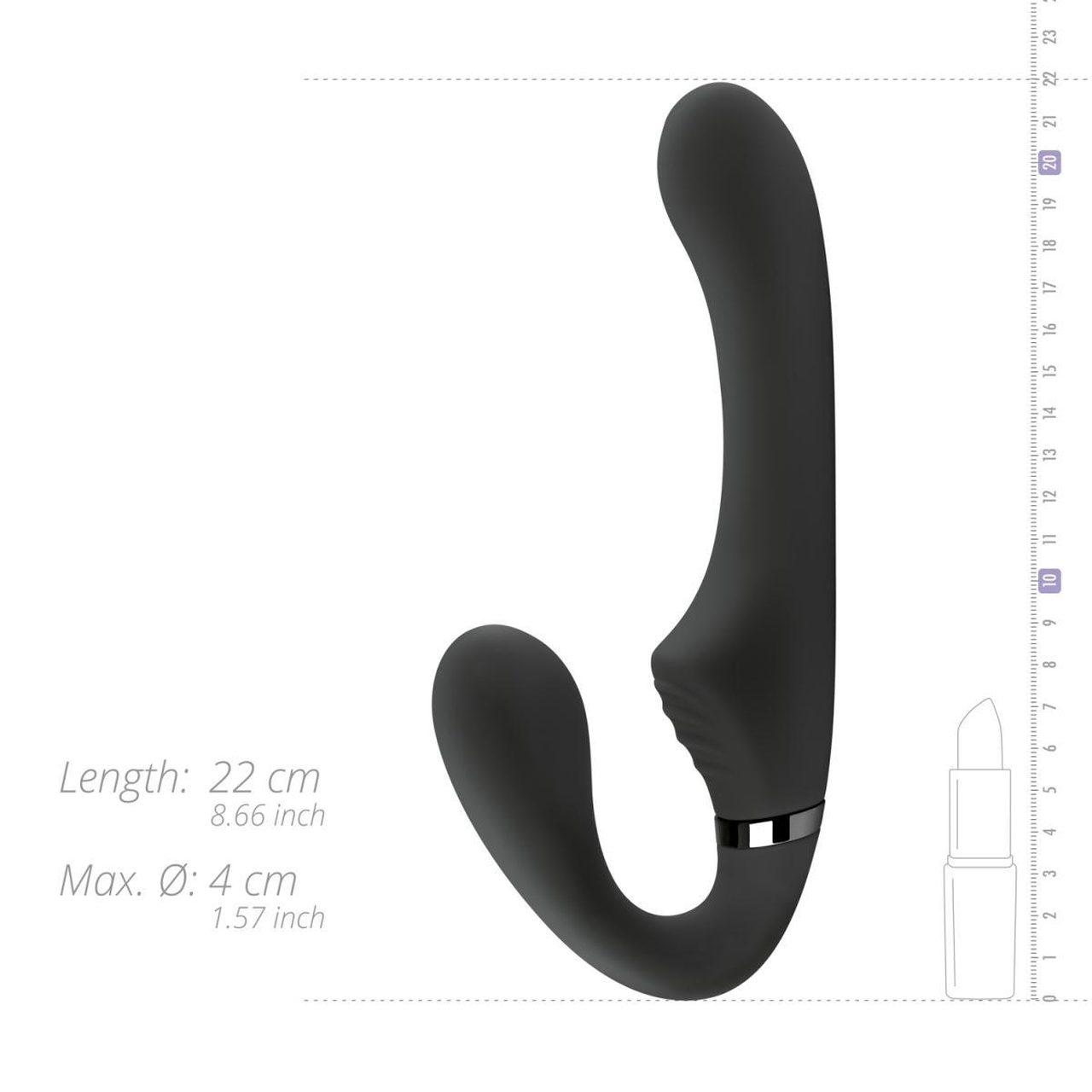 Samonośne dildo strap-on z wibracjami i pilotem 22 cm | Loris.pl