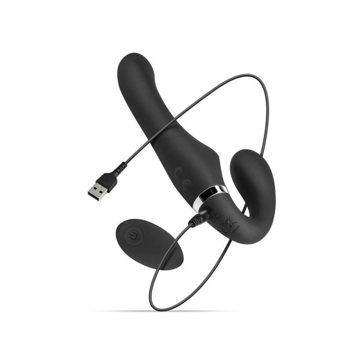 Samonośne dildo strap-on z wibracjami i pilotem 22 cm