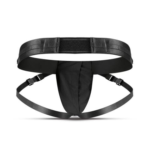 Regulowana uprząż strap-on z o-ringiem 3–6 cm czarna