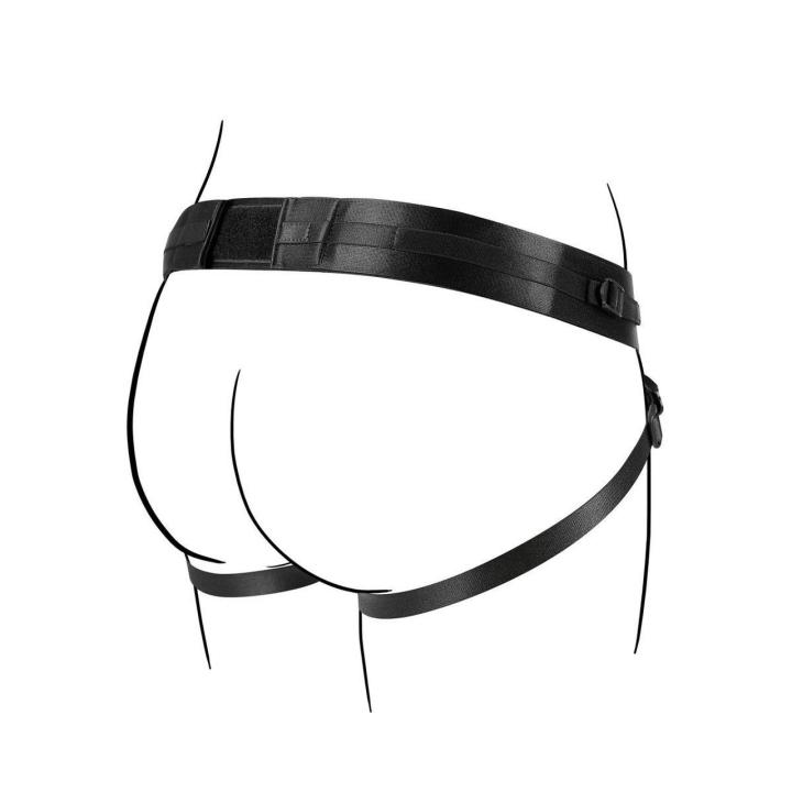 Regulowana uprząż strap-on z o-ringiem 3–6 cm czarna