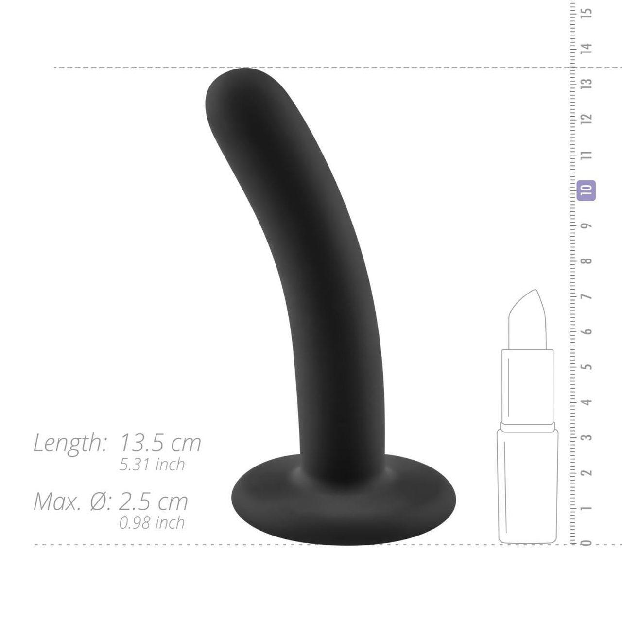 Czarne dildo do straponu 13,5 cm z przyssawką | Silikon | Loris.pl