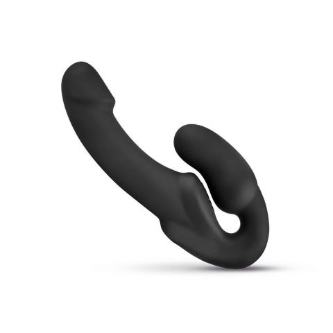 Samonośne dildo strap-on bez uprzęży 22 cm czarne | silikon