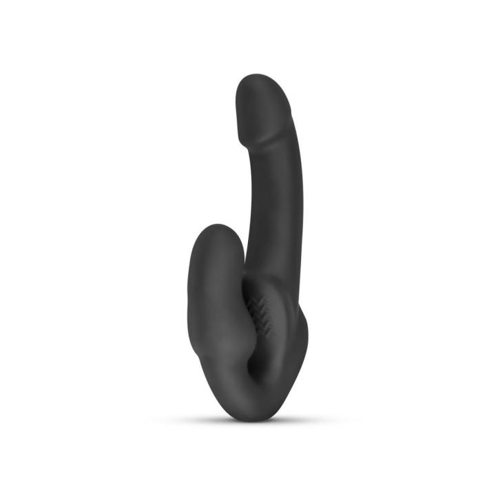 Samonośne dildo strap-on bez uprzęży 22 cm czarne | silikon