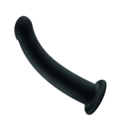 Czarne dildo do strapona z przyssawką 19,5 cm | Silikon
