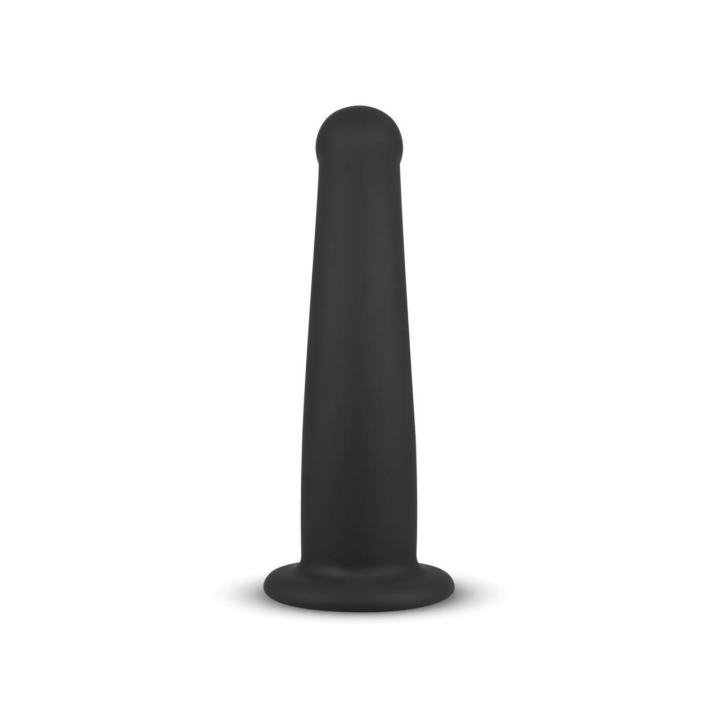 Czarne dildo do strapona z przyssawką 19,5 cm | Silikon
