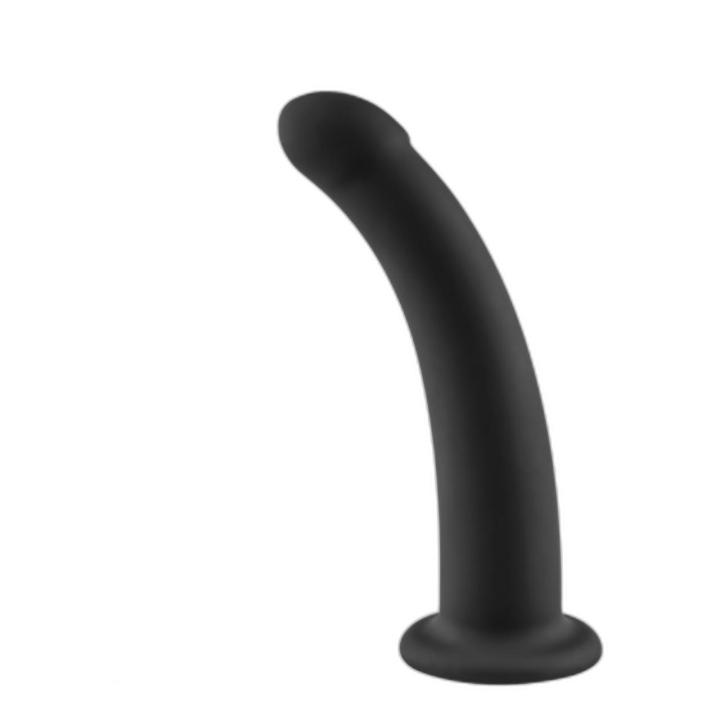Czarne dildo do strapona z przyssawką 19,5 cm | Silikon