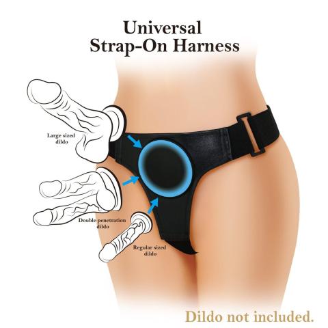 Majtki z uprzężą strap-on – elastyczne, szeroki pas, uniwersalny o-ring