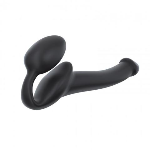 Strapless strap-on bez wibracji czarny S 17 cm | Elastyczny silikon