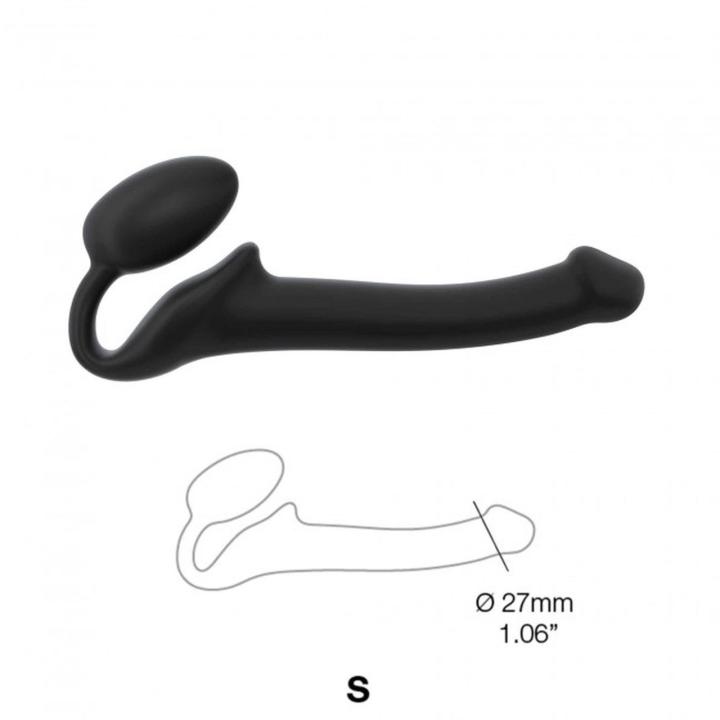 Strapless strap-on bez wibracji czarny S 17 cm | Elastyczny silikon