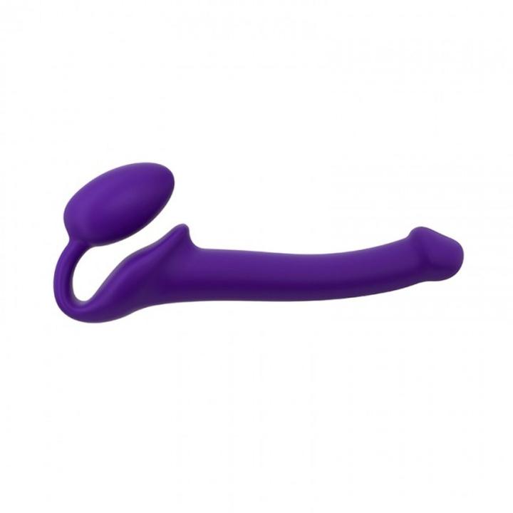 Fioletowe strap-on bez paska S 17 cm | Silikonowe dildo bez wibracji