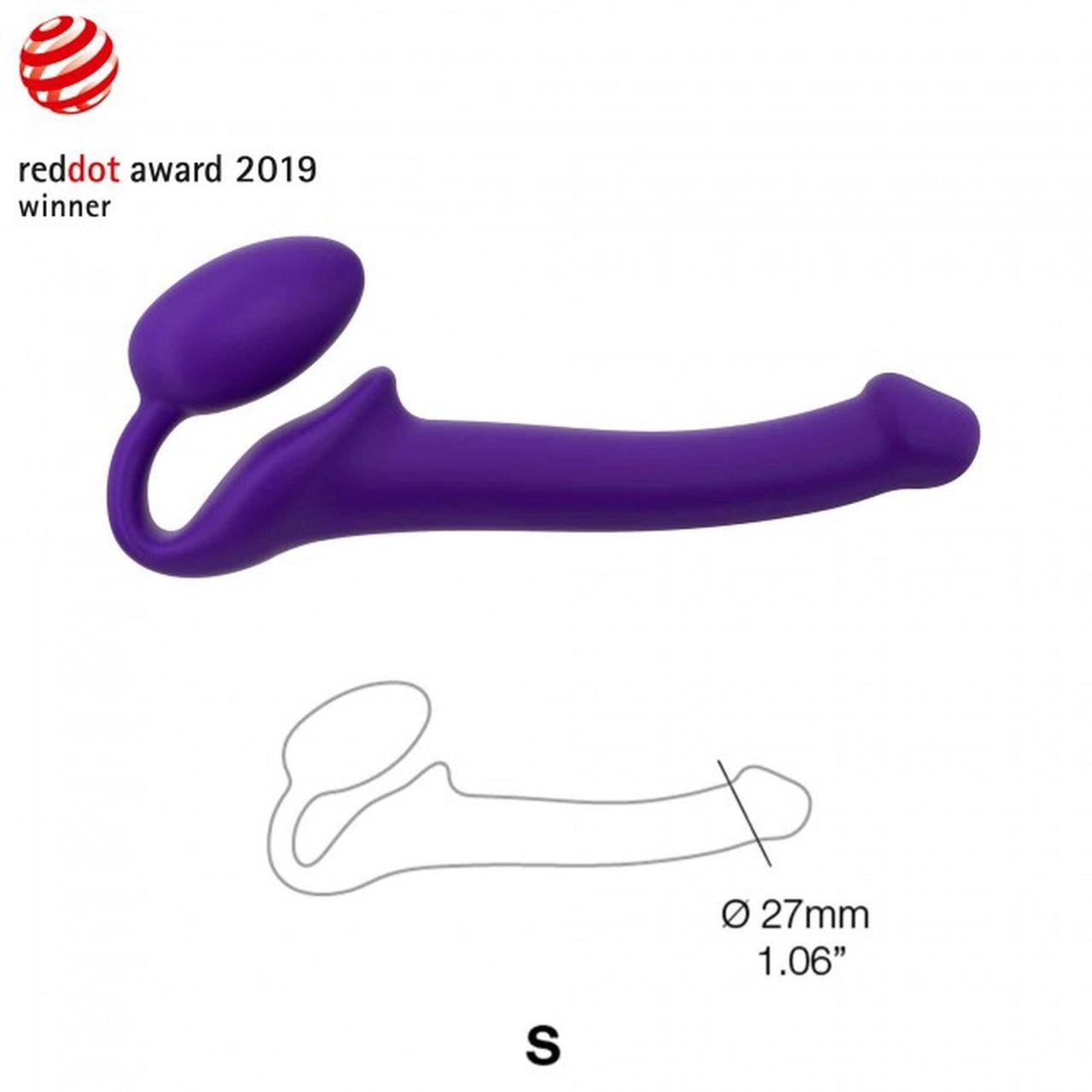 Fioletowe strap-on bez paska S 17 cm | Silikonowe dildo bez wibracji