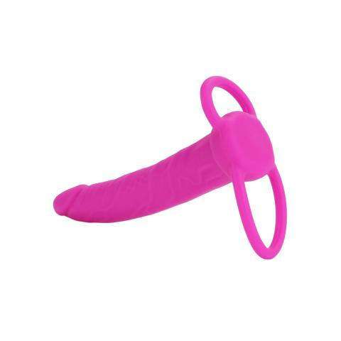 Strap-on bez uprzęży do podwójnej penetracji różowy