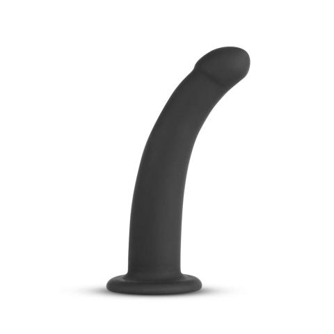 Strap-on z zakrzywionym silikonowym dildo – regulowana uprząż