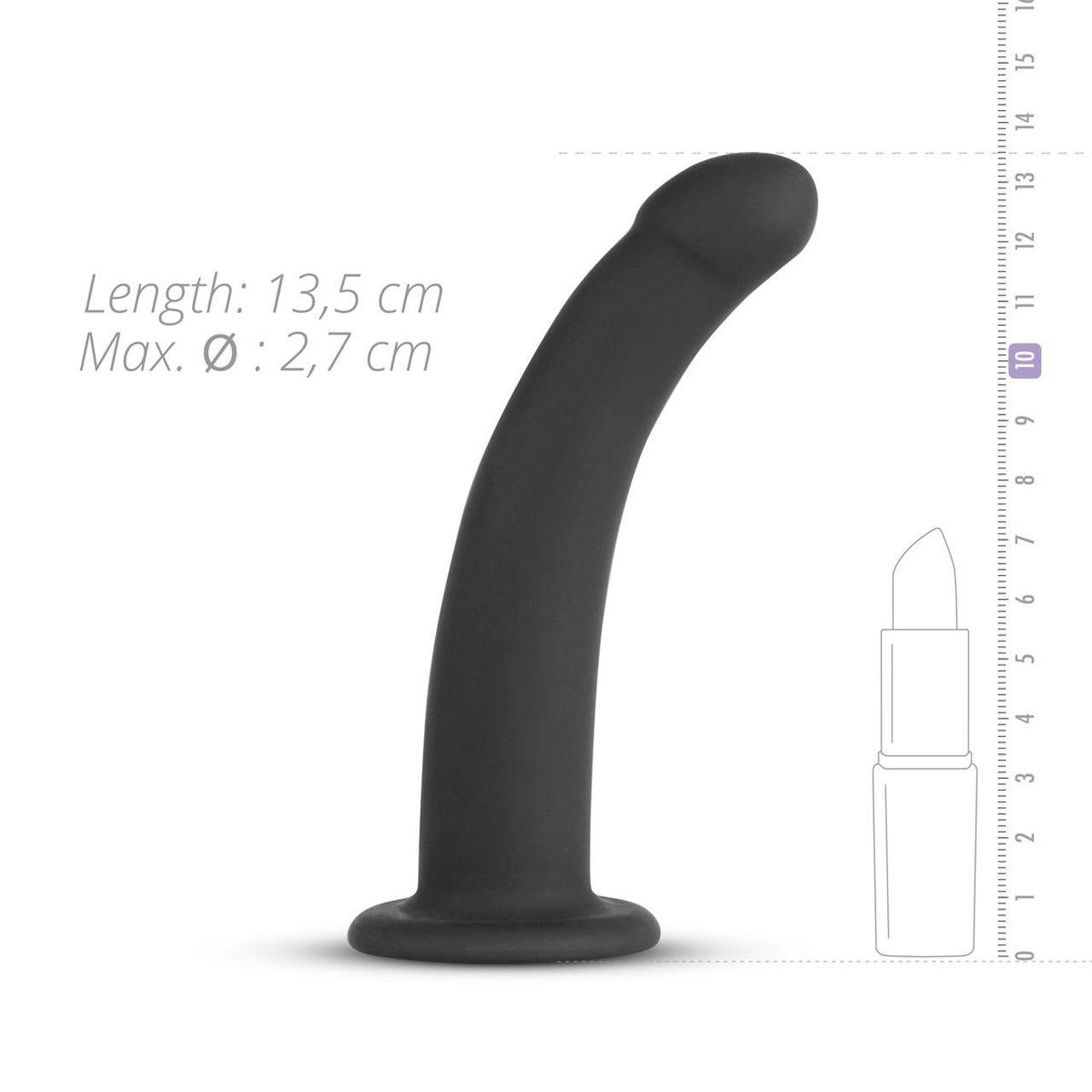 Strap-on z zakrzywionym silikonowym dildo – regulowana uprząż | Loris.pl