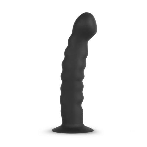Strap-on bez wibracji z wygiętym dildo 14,5 cm – regulowana uprząż