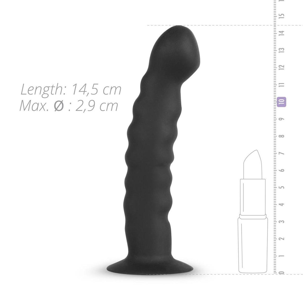 Strap-on bez wibracji z wygiętym dildo 14,5 cm – regulowana uprząż | Loris.pl