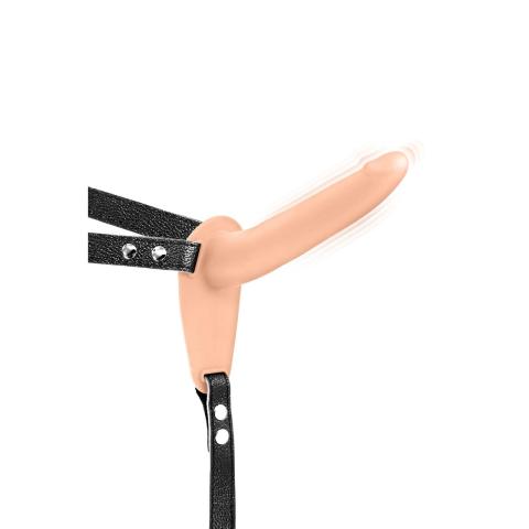 Wibrujący strap-on 15,5 cm z 10 trybami | Regulowany pas