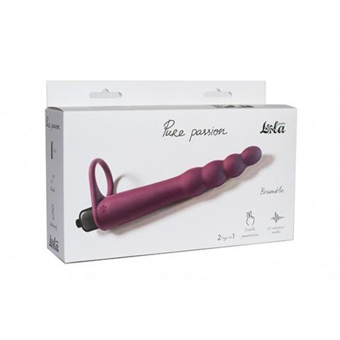 Bordowa nakładka strap-on z wibracją 10 trybów 16,5 cm