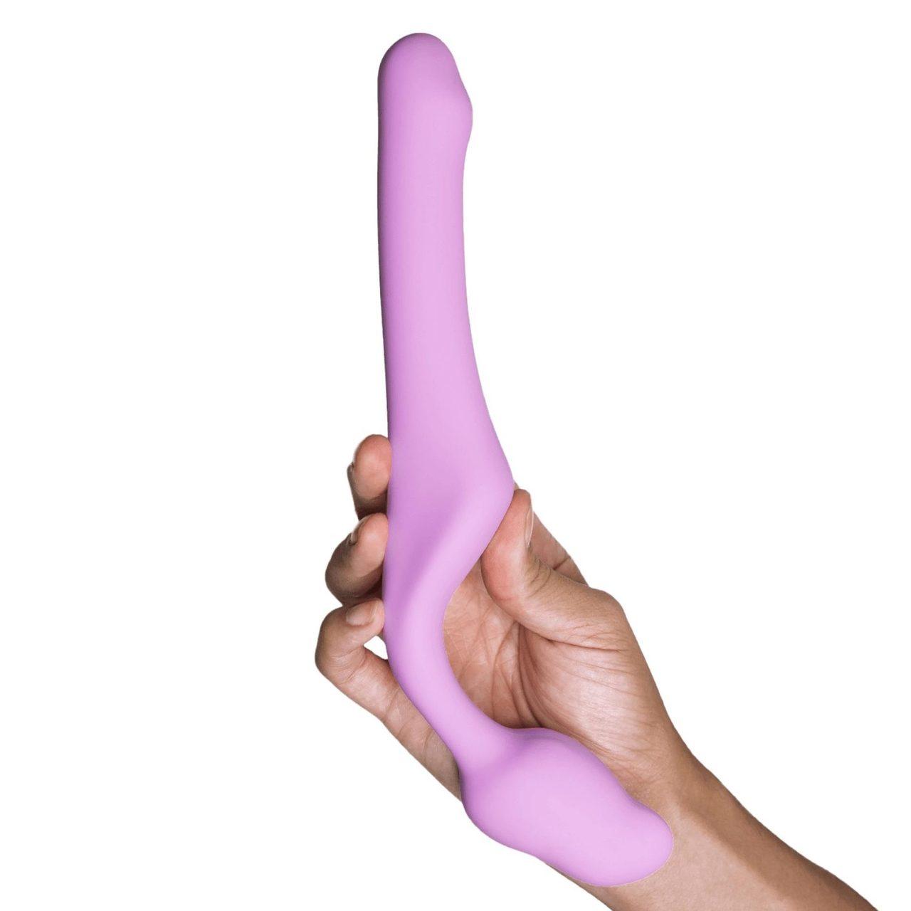 Strapless strap-on bez paska 18,4 cm – fioletowe dildo z miękkiego silikonu