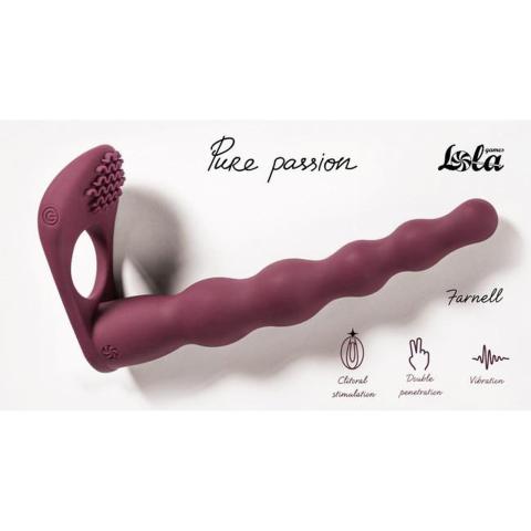 Nasadka strap-on z wibracją i podwójną penetracją 17 cm