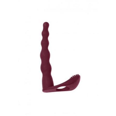 Nasadka strap-on z wibracją i podwójną penetracją 17 cm