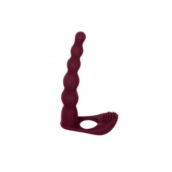 Nasadka strap-on z wibracją i podwójną penetracją 17 cm