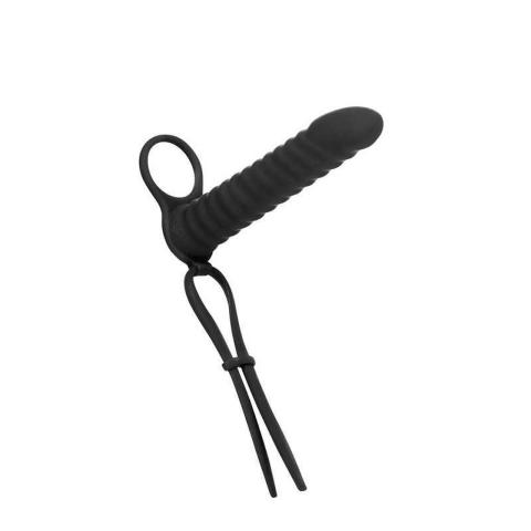 Nakładka strap-on z wibracją i podwójną penetracją 16,2 cm