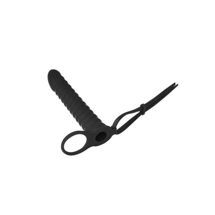 Nakładka strap-on z wibracją i podwójną penetracją 16,2 cm