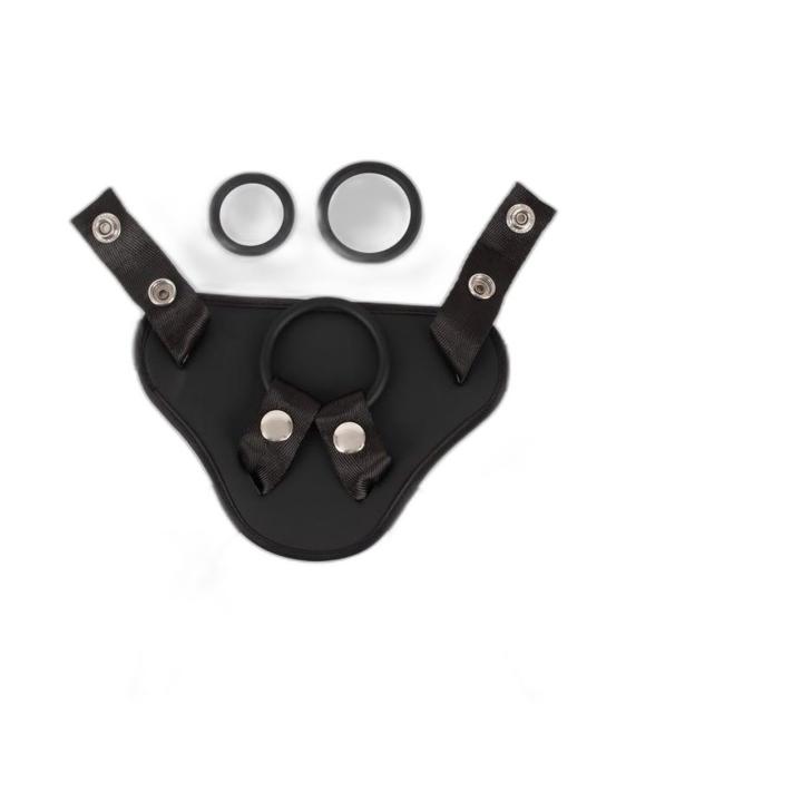 Wegańskie mocowanie strap-on S-L z 3 ringami i miękką wyściółką