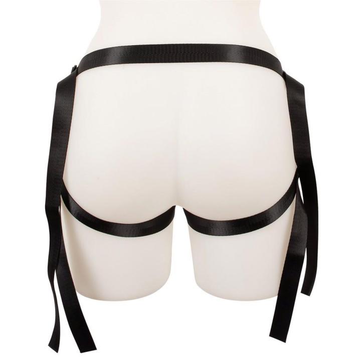 Wegańskie mocowanie strap-on S-L z 3 ringami i miękką wyściółką