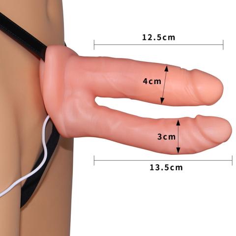 Wibrujący strap-on do podwójnej penetracji unisex | 10 trybów