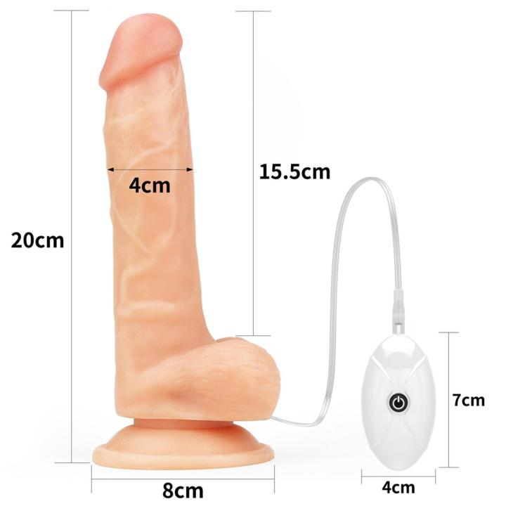 Wibrujący strap-on 19 cm z regulowaną uprzężą