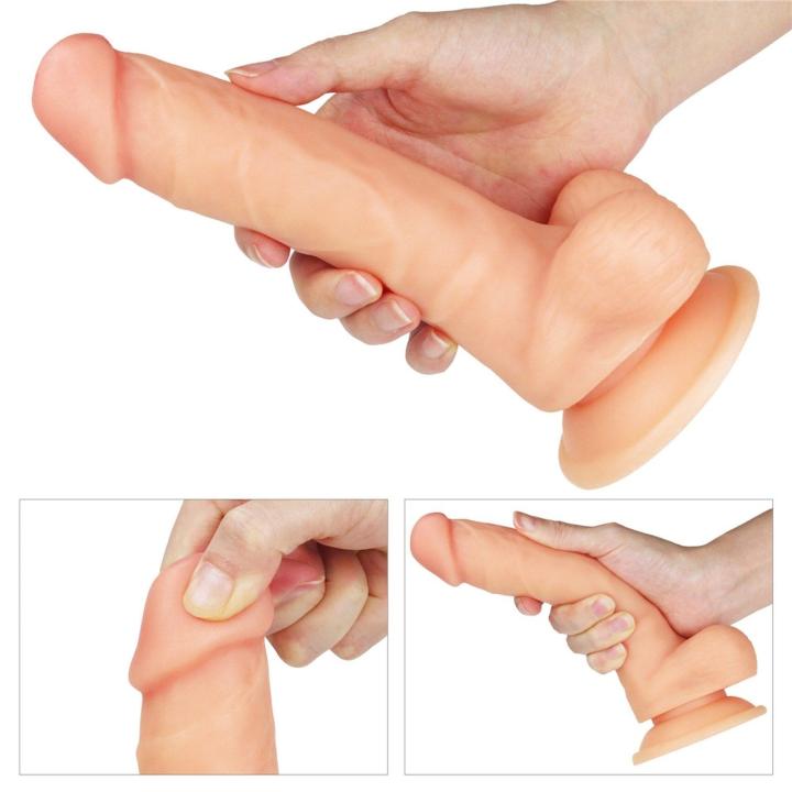 Wibrujący strap-on 19 cm z regulowaną uprzężą