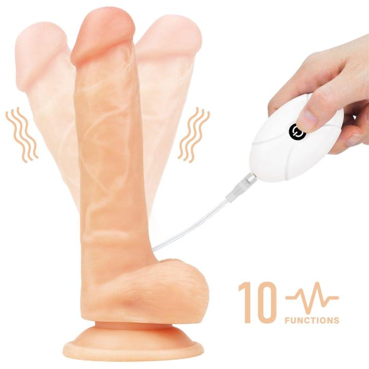 Wibrujący strap-on 19 cm z regulowaną uprzężą
