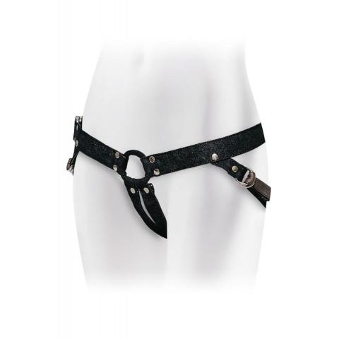 Uniwersalna uprząż do strap-on z silikonowym pierścieniem 4 cm