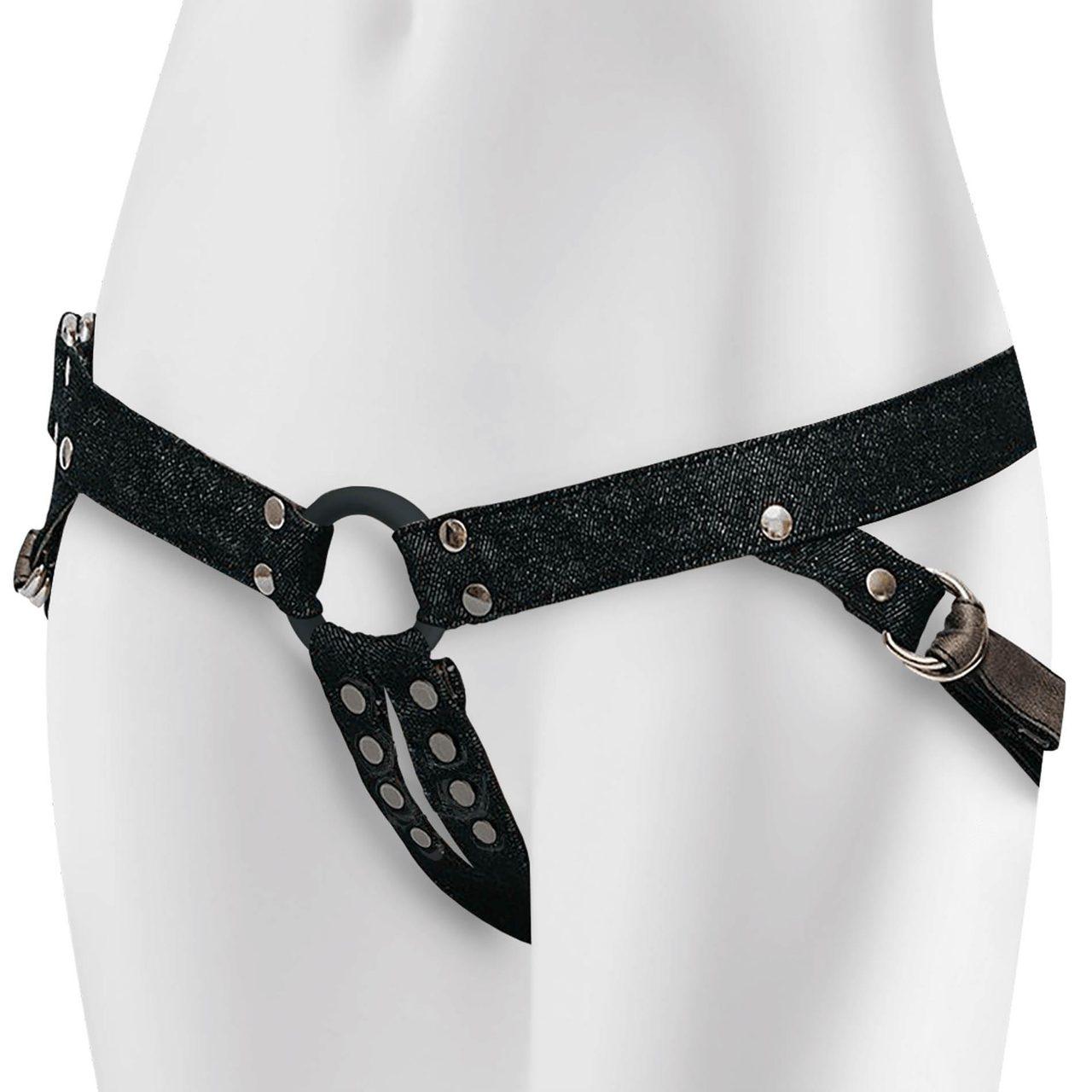 Uniwersalna uprząż do strap-on z silikonowym pierścieniem 4 cm | Loris.pl