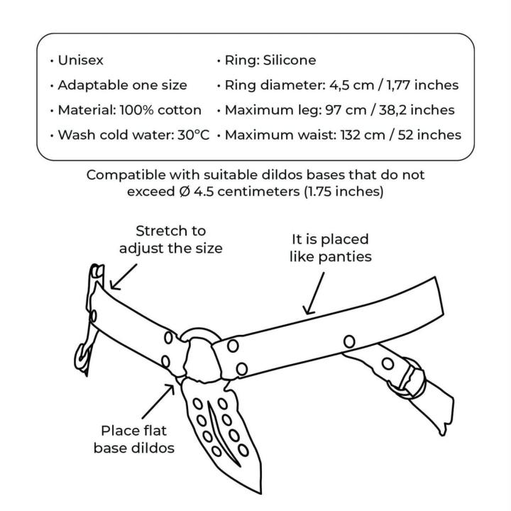 Uniwersalna uprząż do strap-on z silikonowym pierścieniem 4 cm