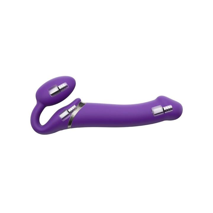 Wibrujące strap-on z pilotem IPX7 fioletowe