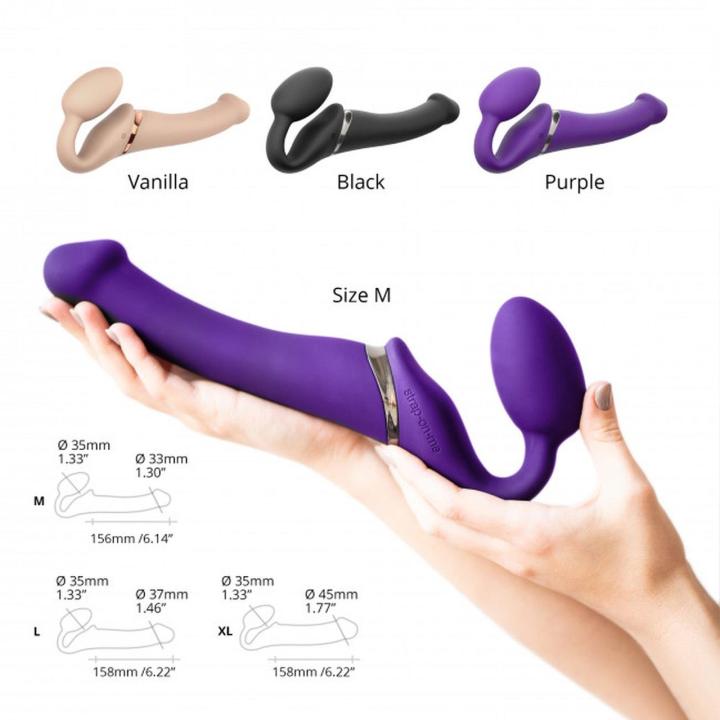 Wibrujące strap-on z pilotem IPX7 fioletowe
