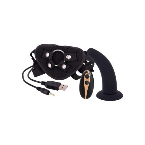 Strap-on z wibracją 12,7 cm na przyssawce i pilotem