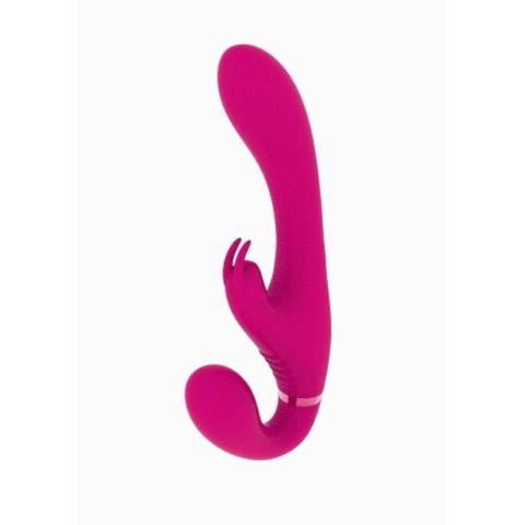 Strap-on bez uprzęży różowy z wibracjami 3 silniki IPX7