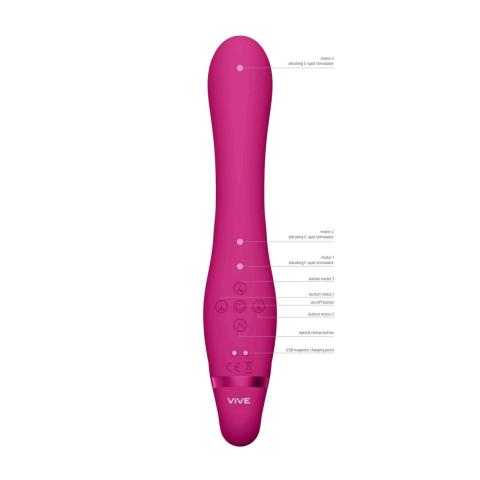 Strap-on bez uprzęży różowy z wibracjami 3 silniki IPX7