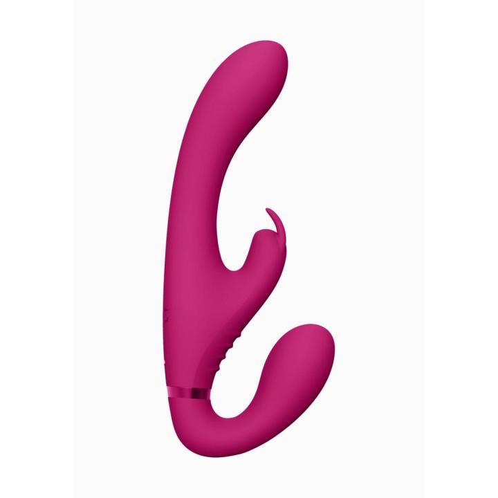 Strap-on bez uprzęży różowy z wibracjami 3 silniki IPX7