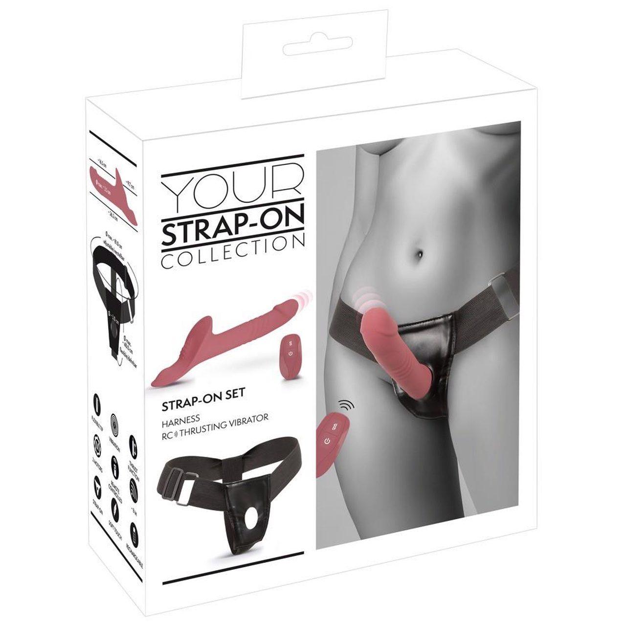 Strap-on z wibracjami i ruchem posuwistym + pilot | Loris.pl