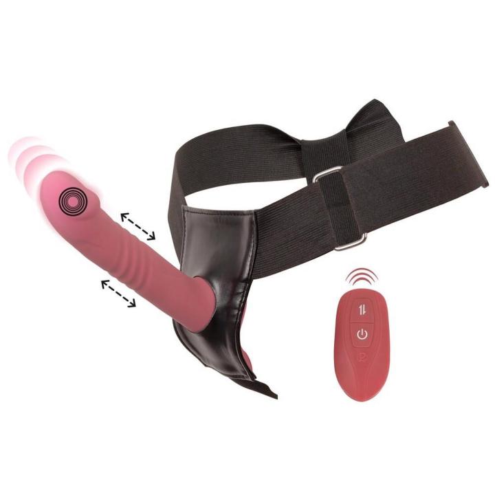 Strap-on z wibracjami i ruchem posuwistym + pilot | Loris.pl